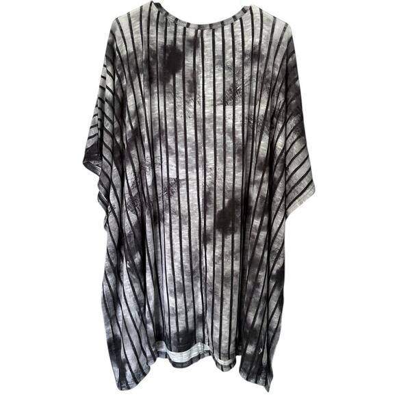 SIMPLE by Suzanne Betro Cape Sleeve Tunic Top Women's 3X Gray/Black Stripe NEW - Picture 4 of 8